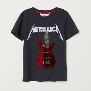 Kids Metallica Reversible Sequin T-Shirt size 6-8